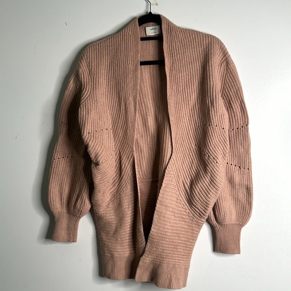 Wilfred Marino wool blush pink cable knit open sweater cardigan size small - Picture 5 of 13
